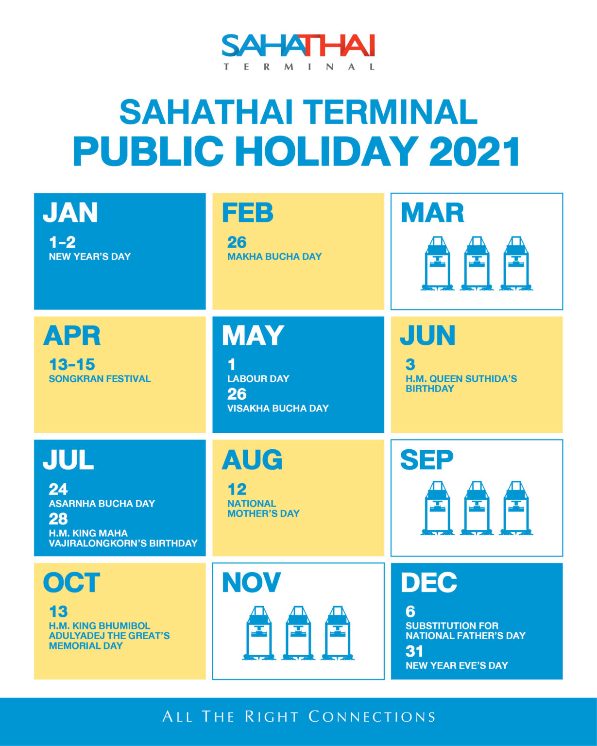 Public Holiday 2021 Sahathai Terminal